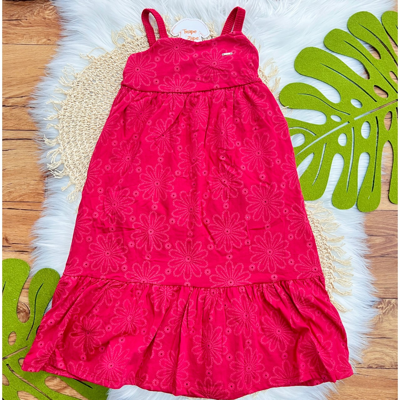 Vestido de Alcinha em Lese Floral - Vermelho